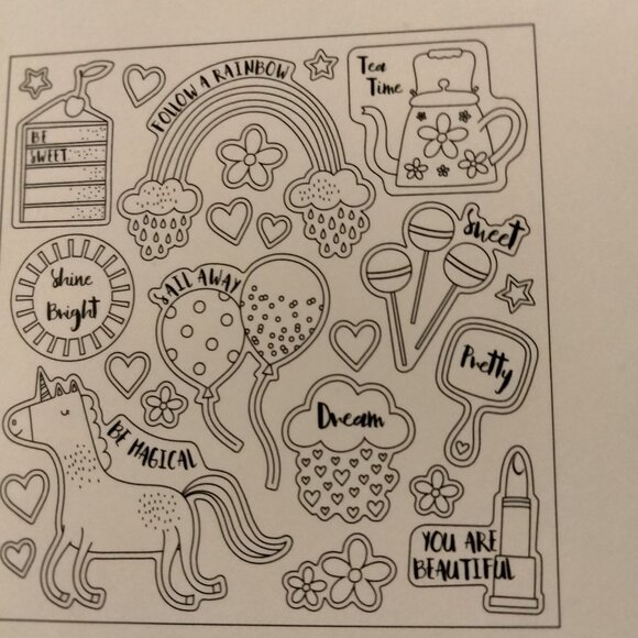 174 Coloring Stickers Party Favor 5 Designs Unicorn Princess Best Friends - Picture 5 of 10